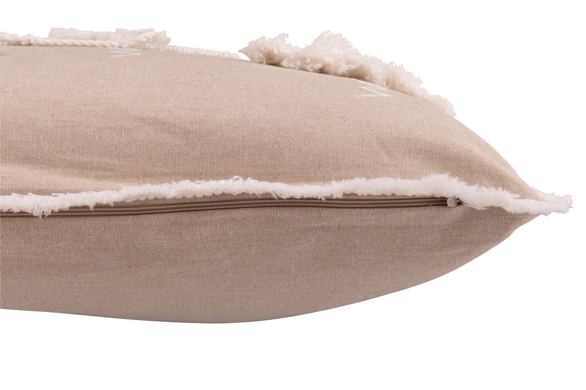 J-Line kussen Kerstbomen Kwasten - katoen - beige/wit