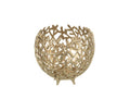 J-Line kaarshouder Blad - aluminium - goud - L