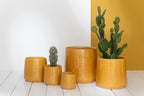 J-Line bloempot Rond - keramiek - oker - medium - Ø 23 cm
