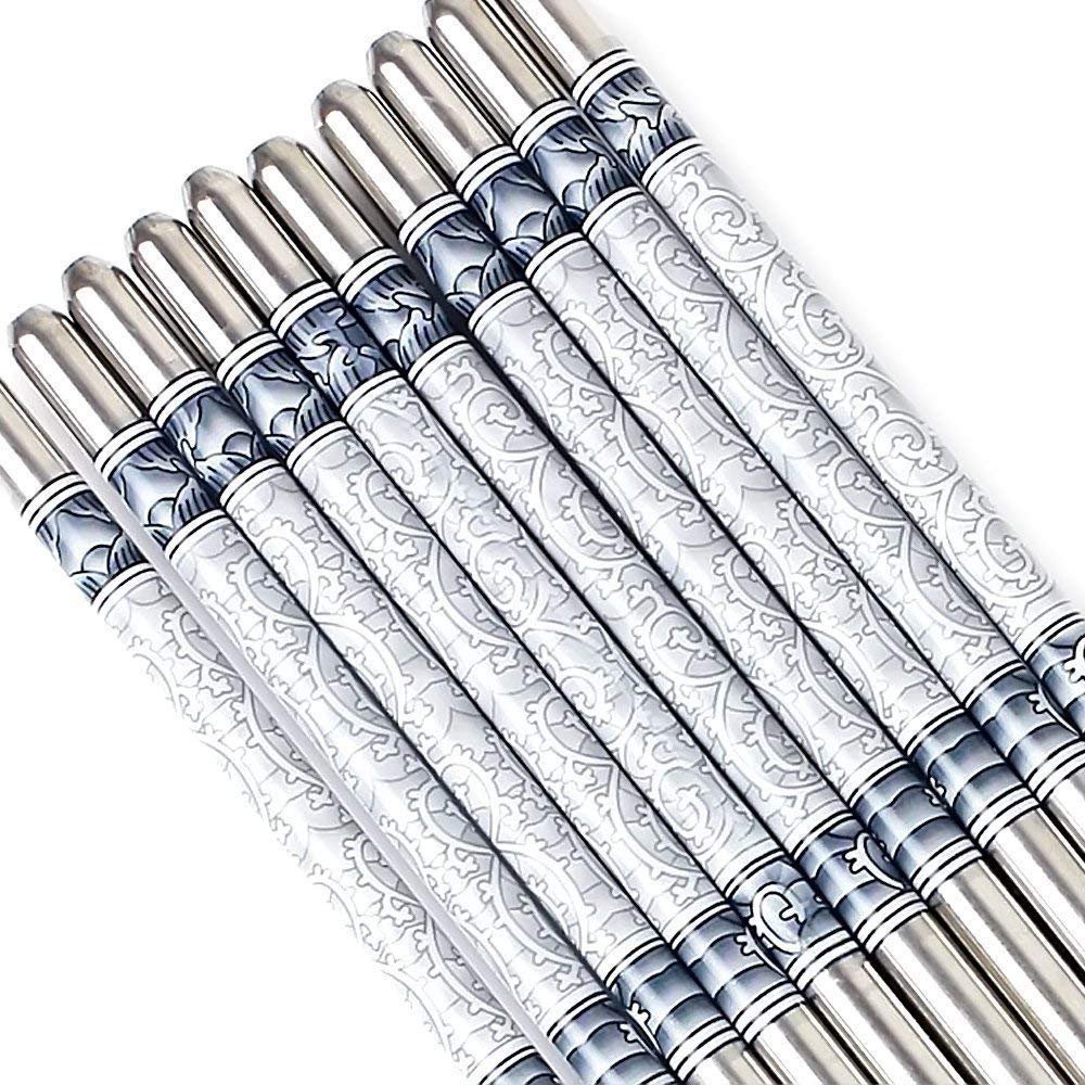 Metalen eetstokjes – herbruikbare eetstokjes – antislip roestvrij staal – set van 5 paar