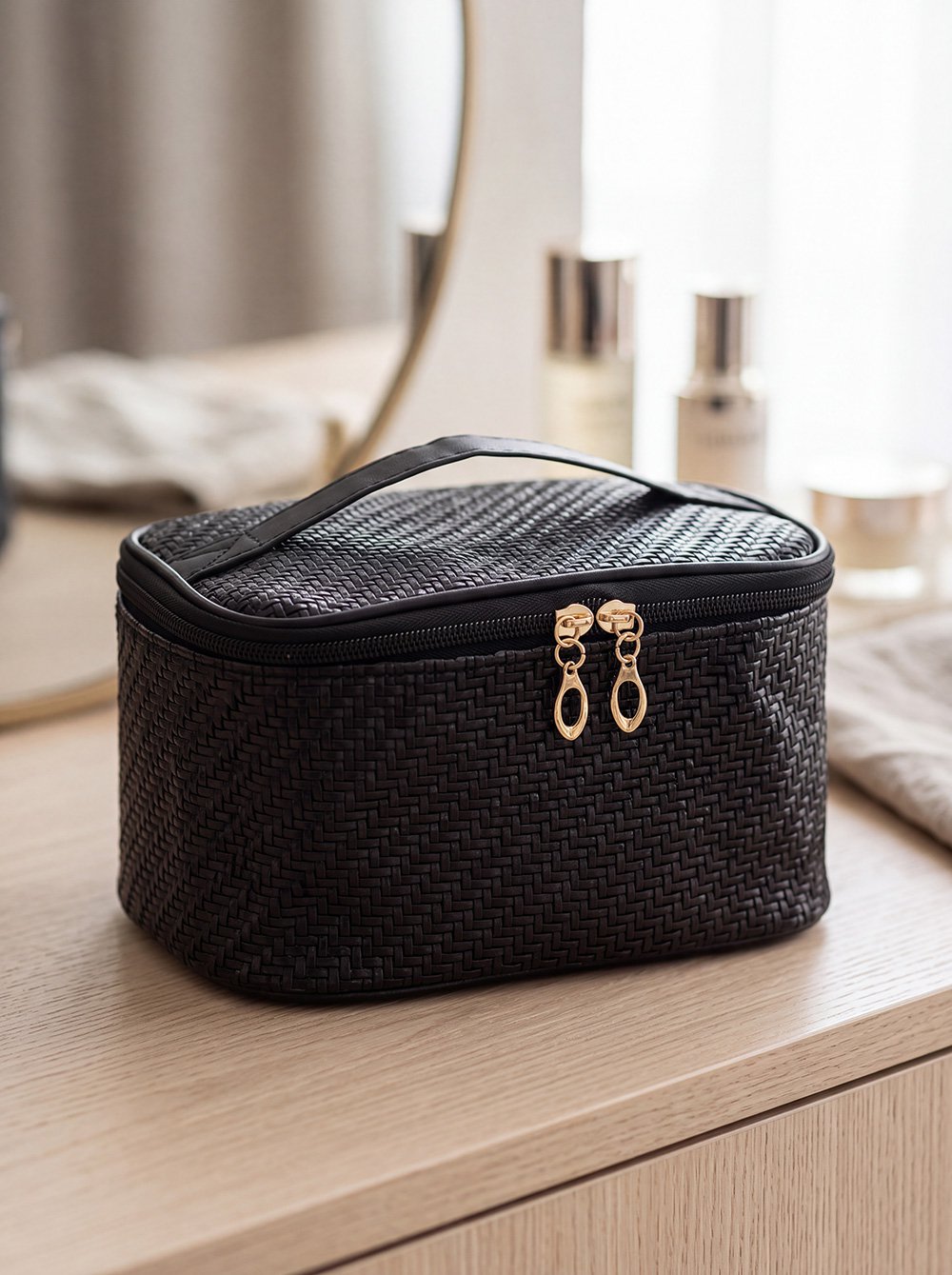 Toilettas Dames 21x15x14 cm Zwart Polyester Make-Up Tasje