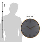 Wandklok Ø 45 cm Grijs MDF Muurklok