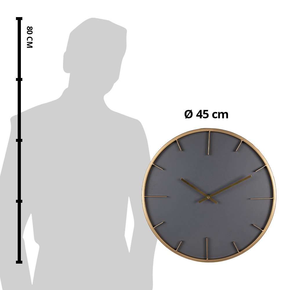 Wandklok Ø 45 cm Grijs MDF Muurklok