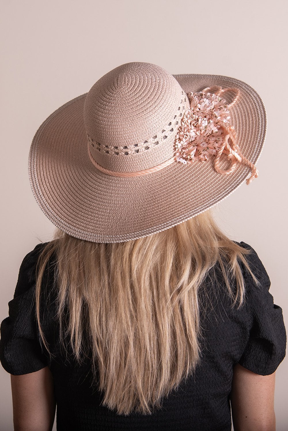 Hoed Dames Roze Papierstro Zonnehoed