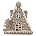 Gingerbread house met LED 17x10x18 cm Bruin Kunststof