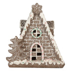 Gingerbread house met LED 17x10x18 cm Bruin Kunststof