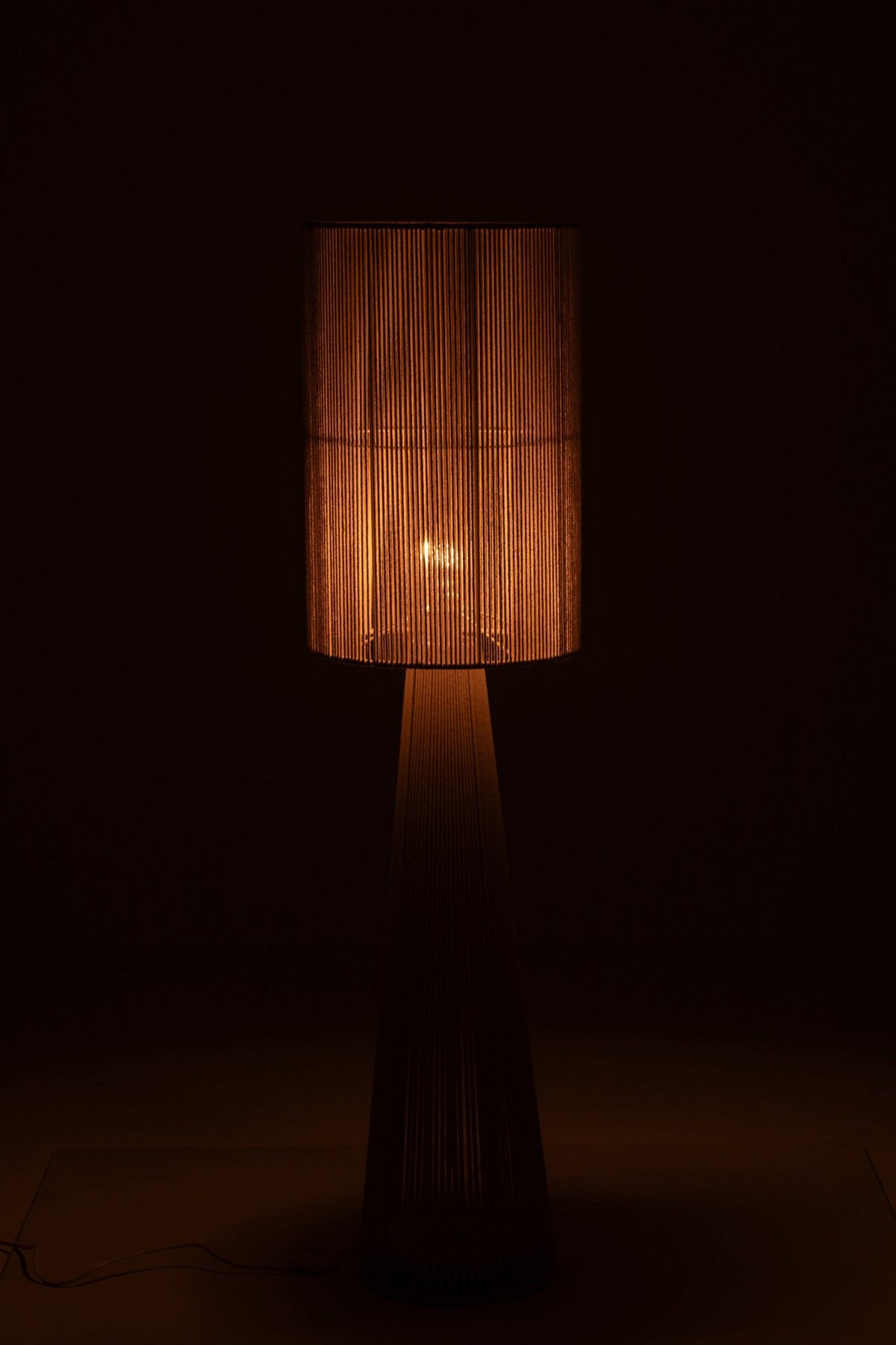 J-Line Vloerlamp met touw - stof - greige - medium
