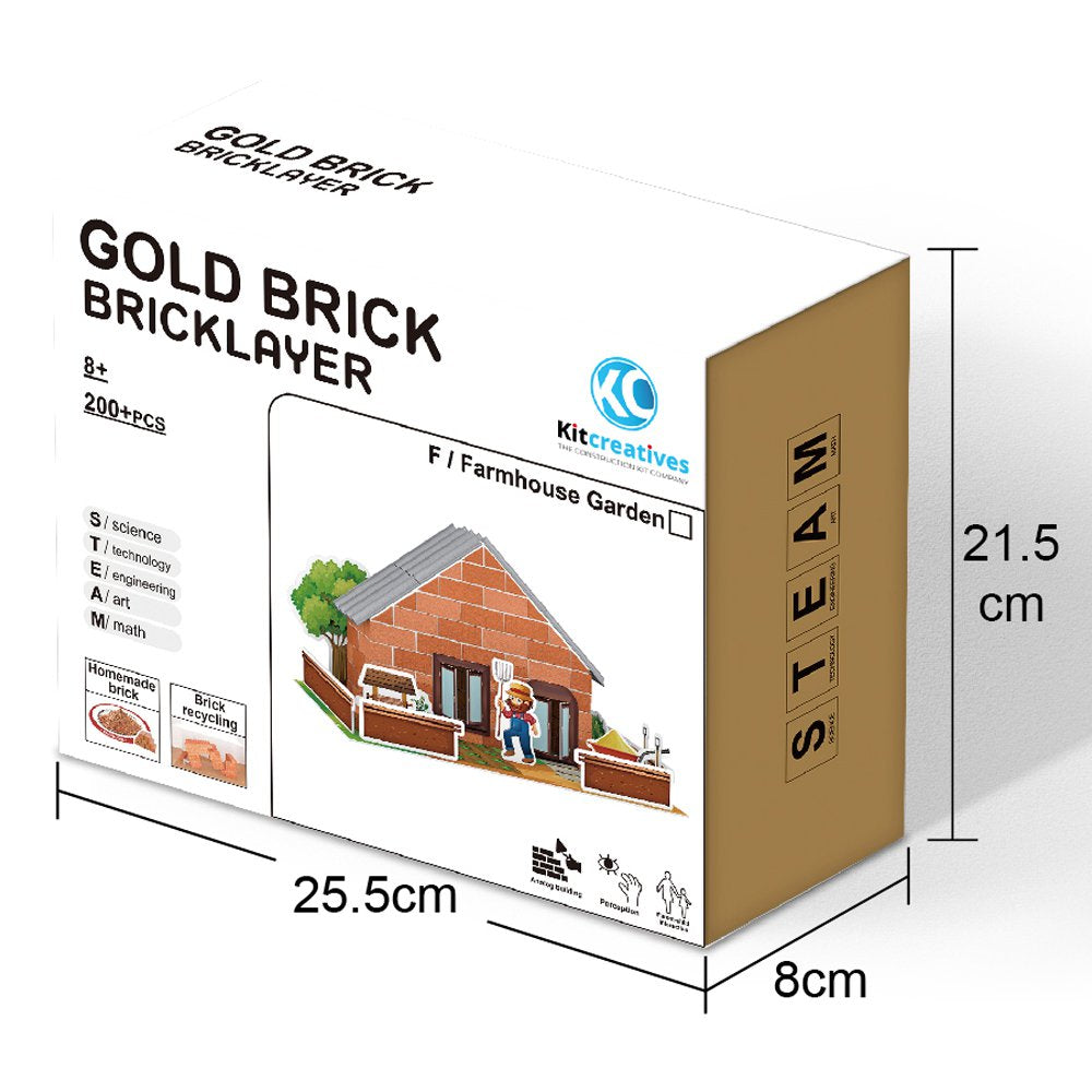 Bouwpakket Steam DIY Boerenhuisje- Steen- eerst zelf steentjes maken en daarna bouwen!