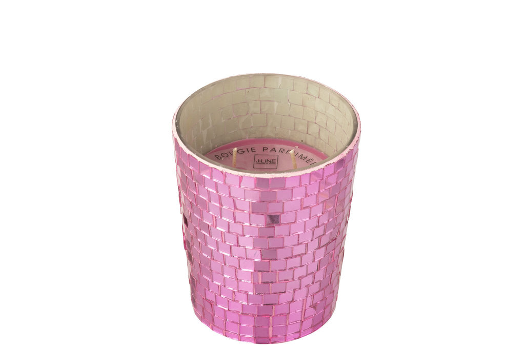 J-Line geurkaars Spiegel - glas - roze