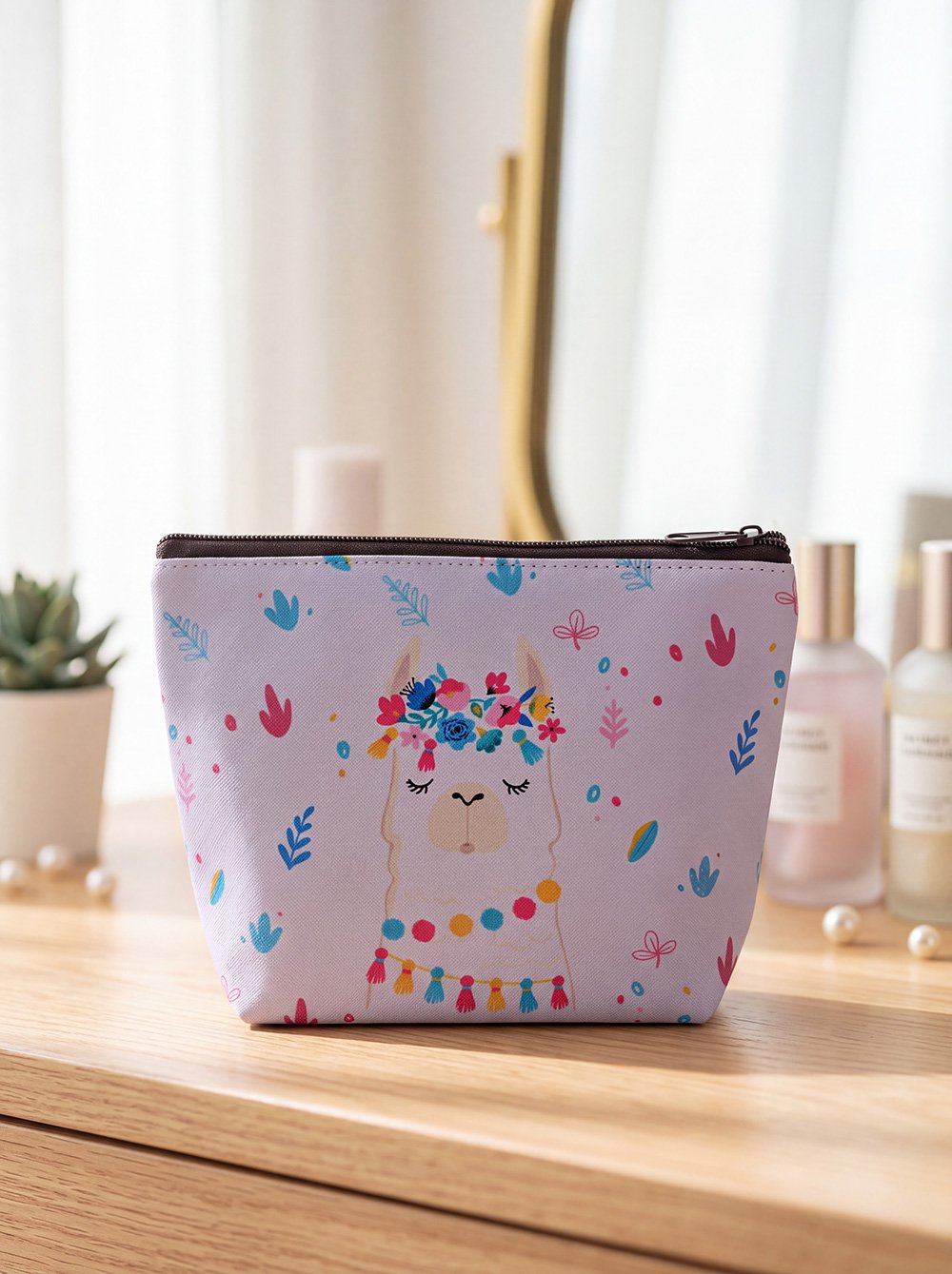 Toilettas Dames 22x15 cm Wit Polyester lama