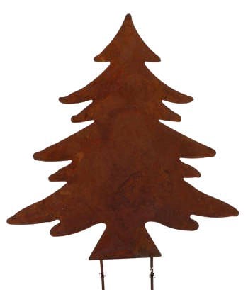 Metalensteker dennenboom 4st 20x8x20cm roest