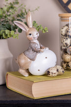 Decoratie Beeld Konijn 17 cm Beige Kunststof