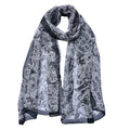 Sjaal Dames Print 50x160 cm Grijs Synthetisch