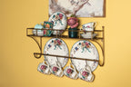 Dinerbord Ø 26 cm Wit Roze Porselein Bloemen Eetbord