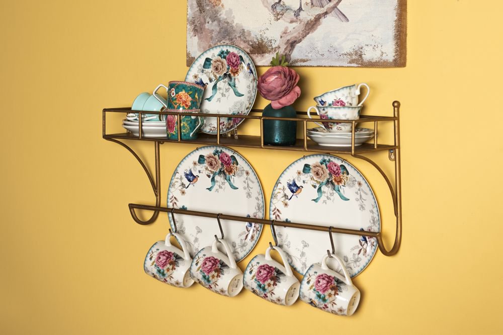 Dinerbord Ø 26 cm Wit Roze Porselein Bloemen Eetbord