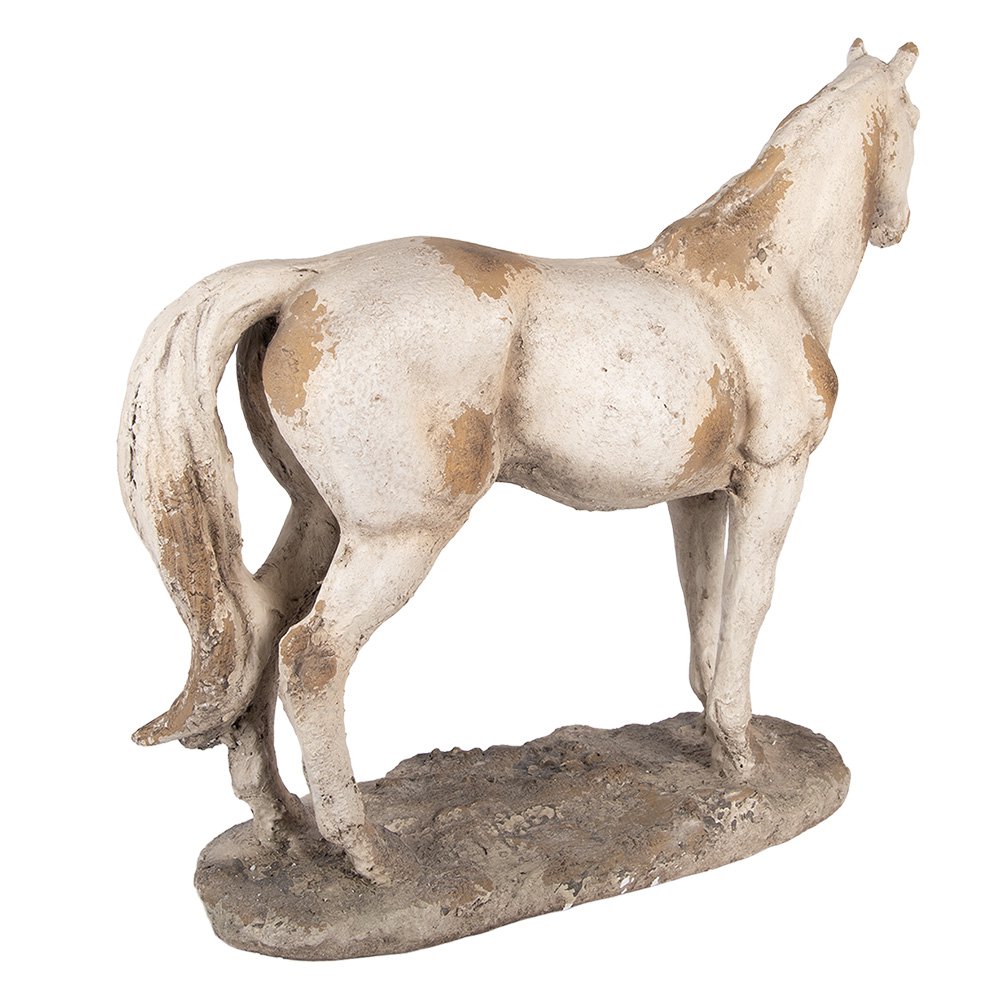 Decoratie Beeld Paard 73x23x64 cm Beige Keramisch materiaal
