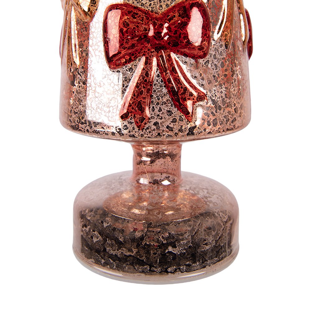 Kerstdecoratie Beeld Kerstboom Ø 10x37 cm Rood Glas