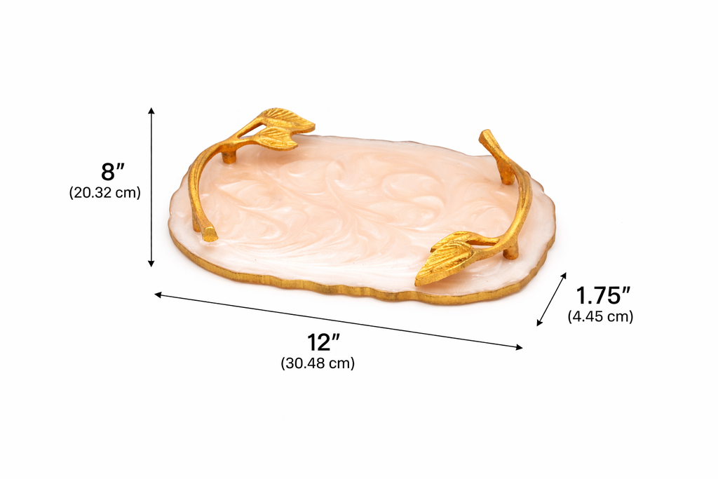 Luxe dienblad met marmeren afwerking - elegante gouden accenten