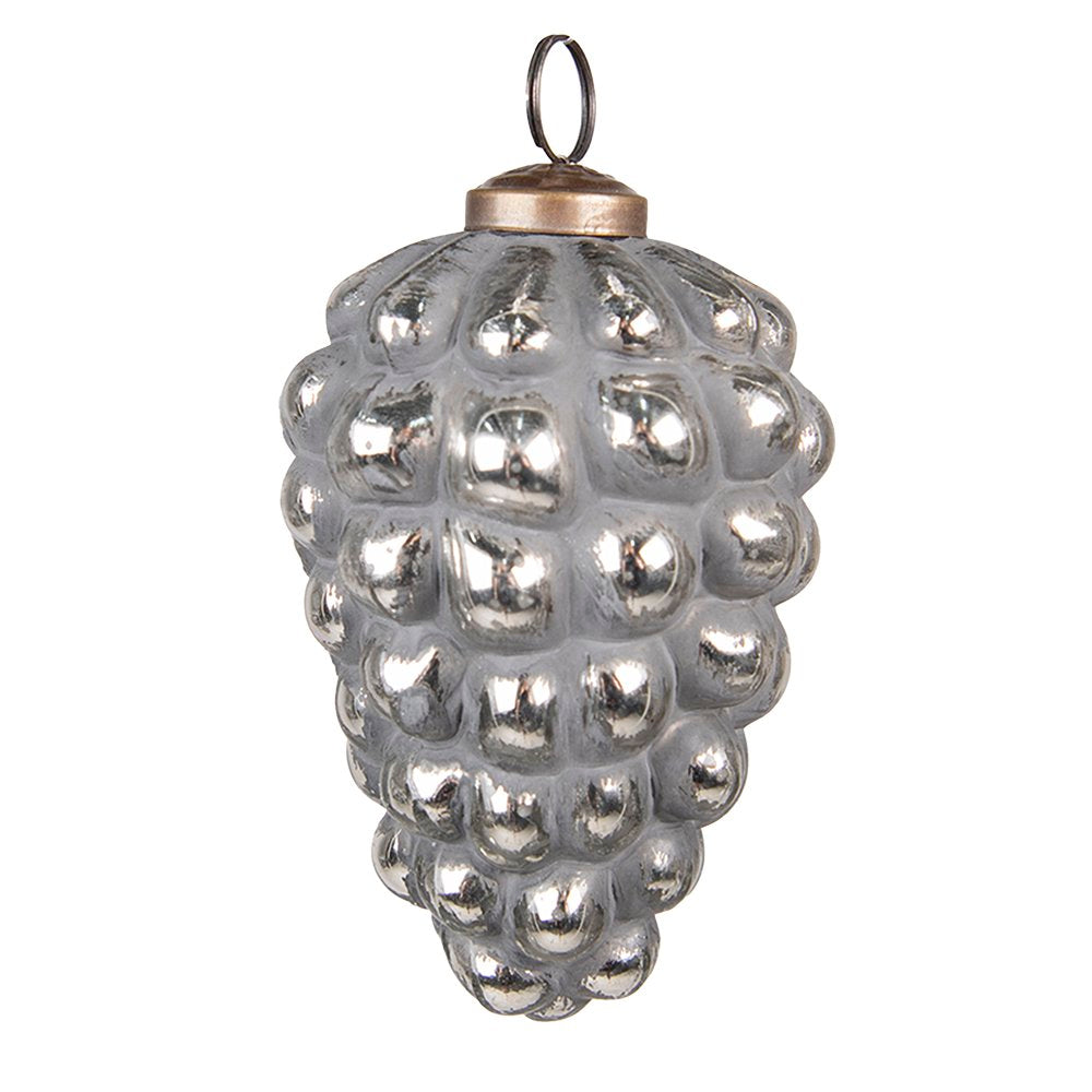 Kerstbal Ø 7 cm Grijs Glas Kerstdecoratie