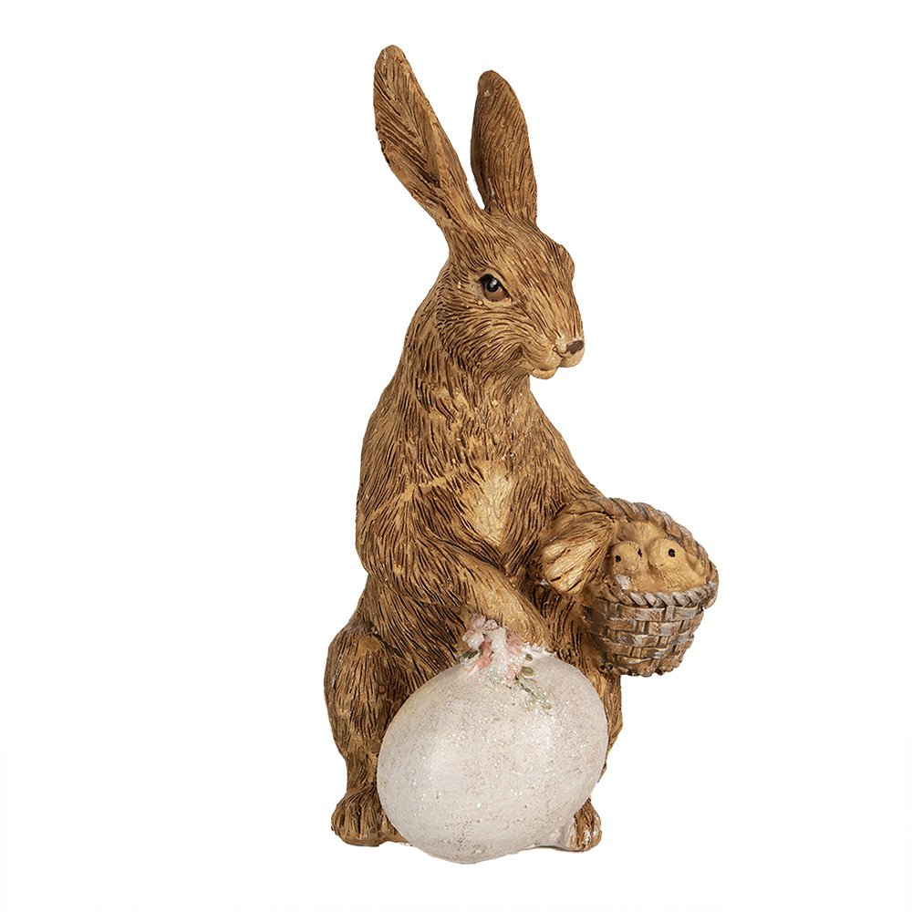 Beeld Konijn 14 cm Bruin Polyresin