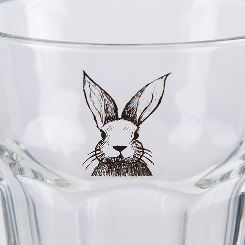 Waterglas 200 ml Transparant Glas Konijn Drinkbeker