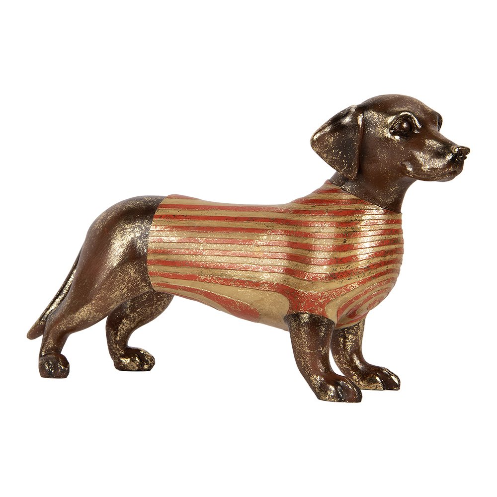 Decoratie Beeld Hond 40x11x24 cm Bruin Kunststof