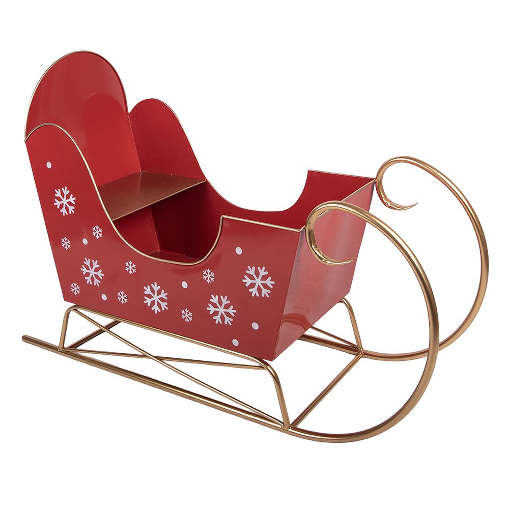 Kerstdecoratie Beeld Slee 107x41x75 cm Rood Metaal