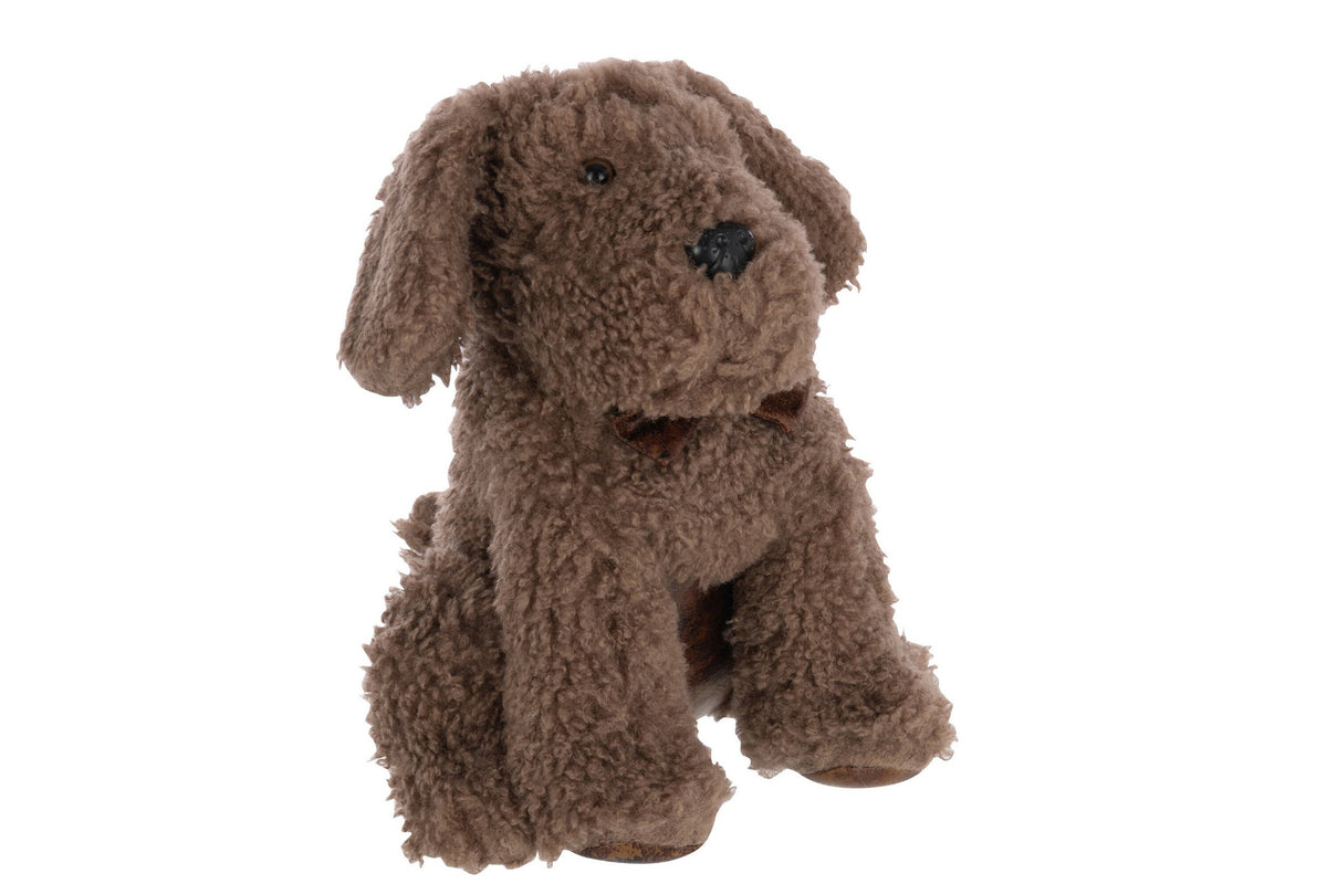 J-Line deurstopper Hond - polyresin - bruin