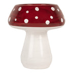 Waxinelichthouder Paddenstoel Ø 7x7 cm Rood Wit Glas