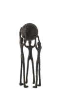 J-Line decoratie Figuur Persoon Kring Bal - aluminium - zwart