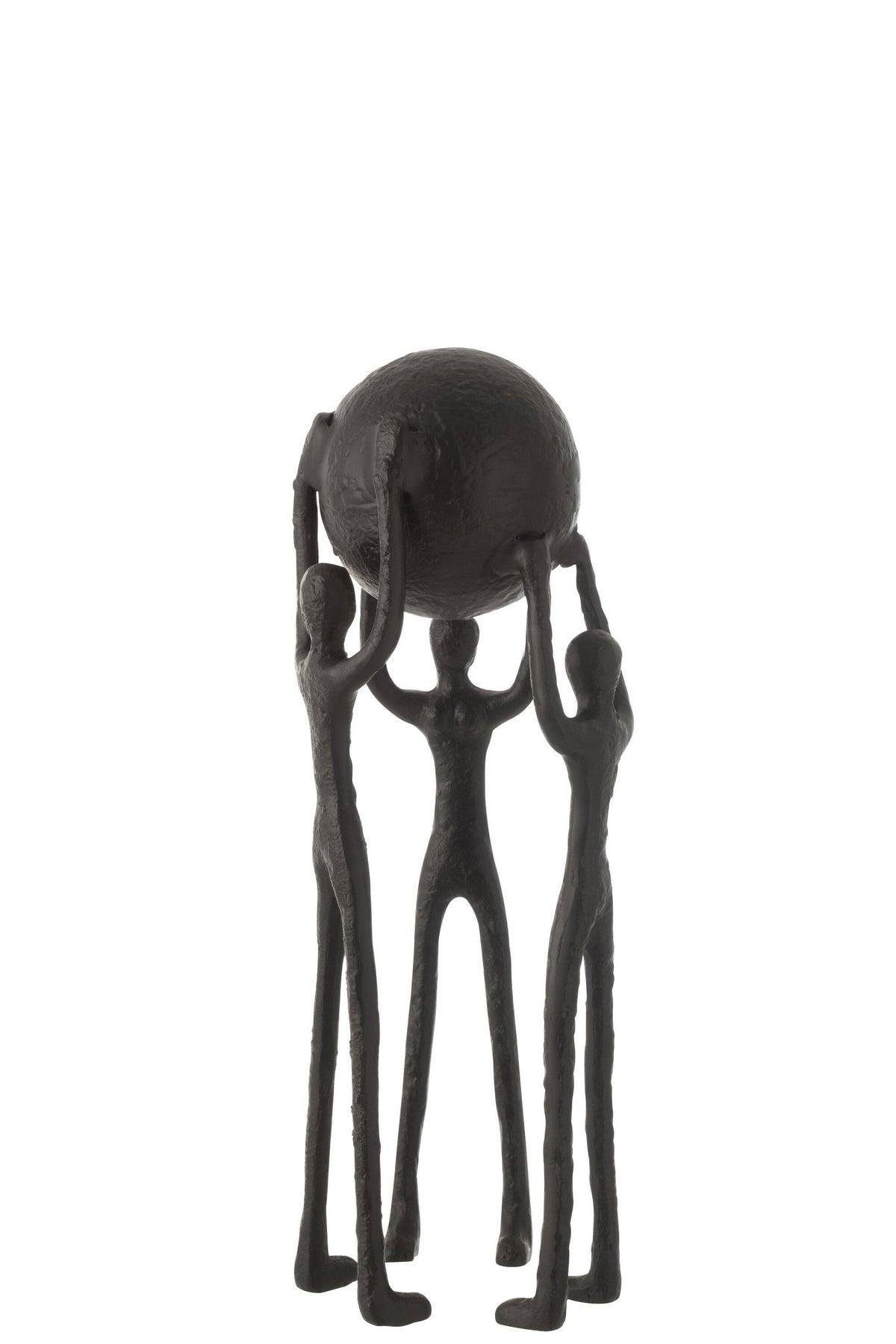 J-Line decoratie Figuur Persoon Kring Bal - aluminium - zwart