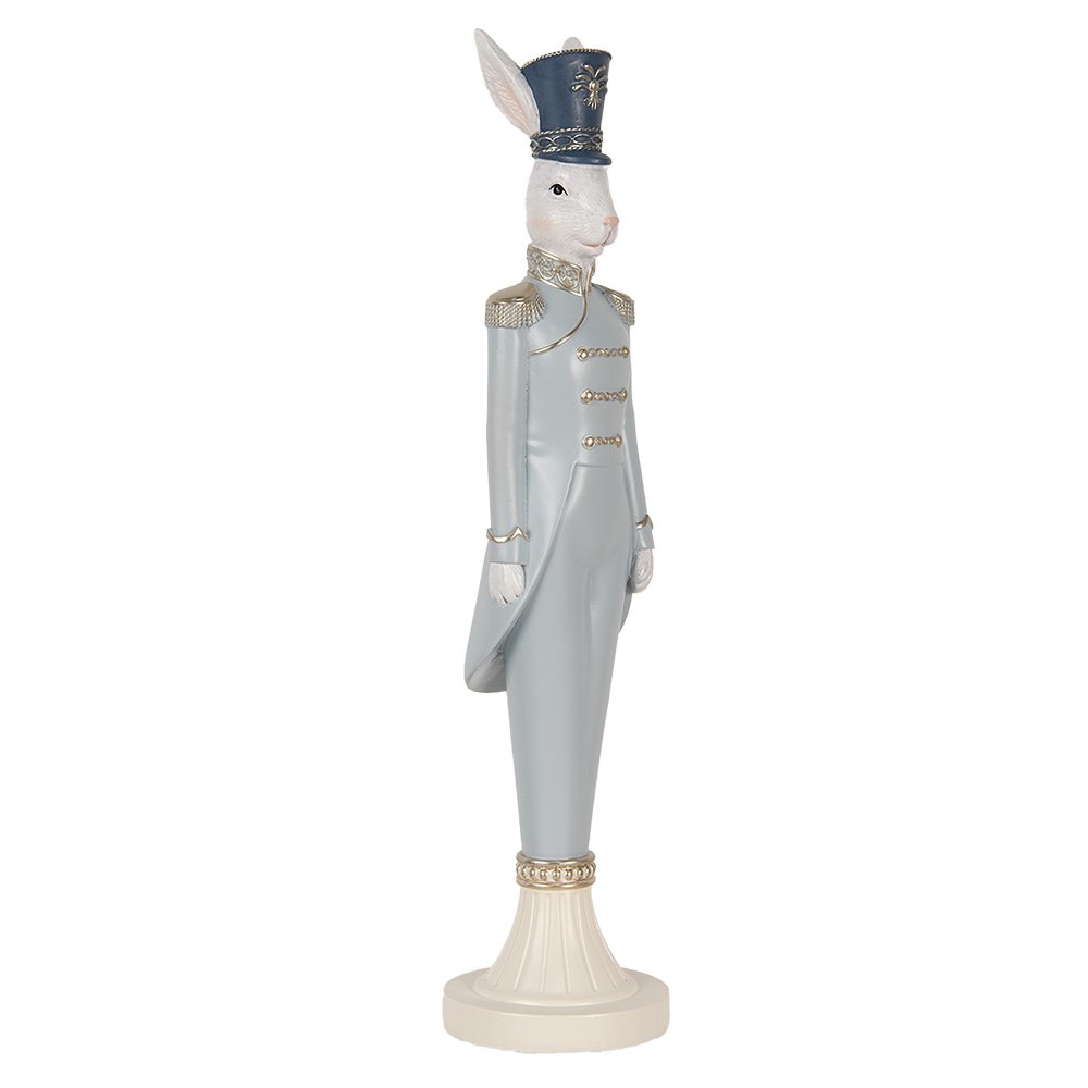 Decoratie Beeld Konijn 45 cm Wit Blauw Kunststof