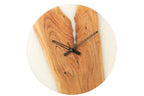 J-Line wandklok Modern - hout/epoxyhars - naturel/wit