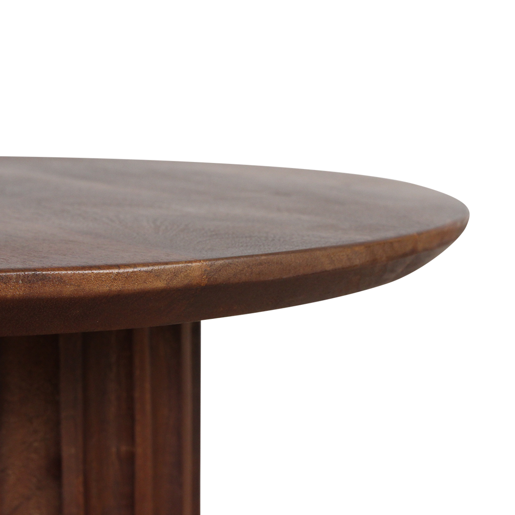 Bullnose mangohouten bijzettafel Ø50 cm