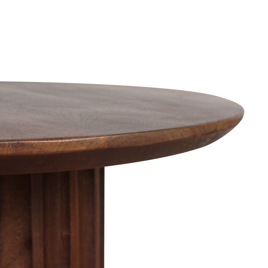 Bullnose mangohouten bijzettafel Ø50 cm