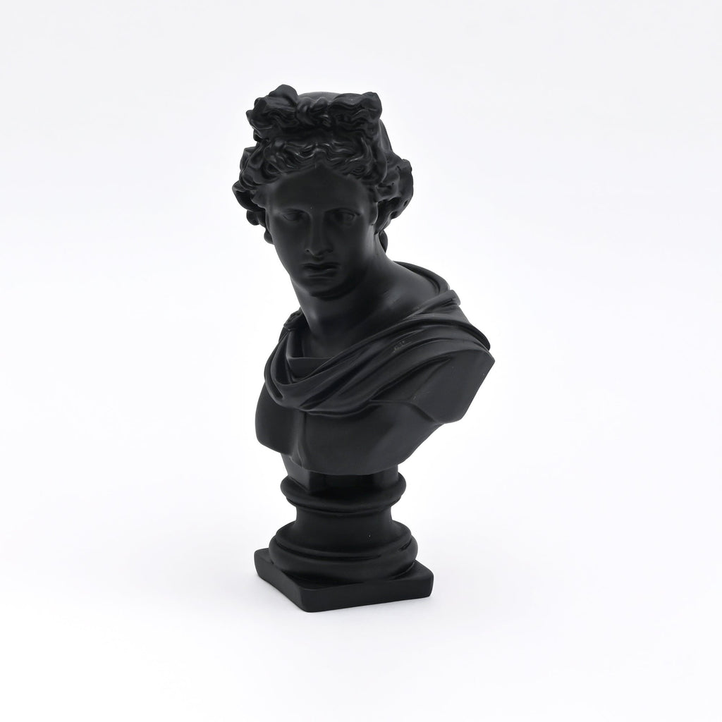 Zwarte Apollo buste sculptuur voor modern interieur