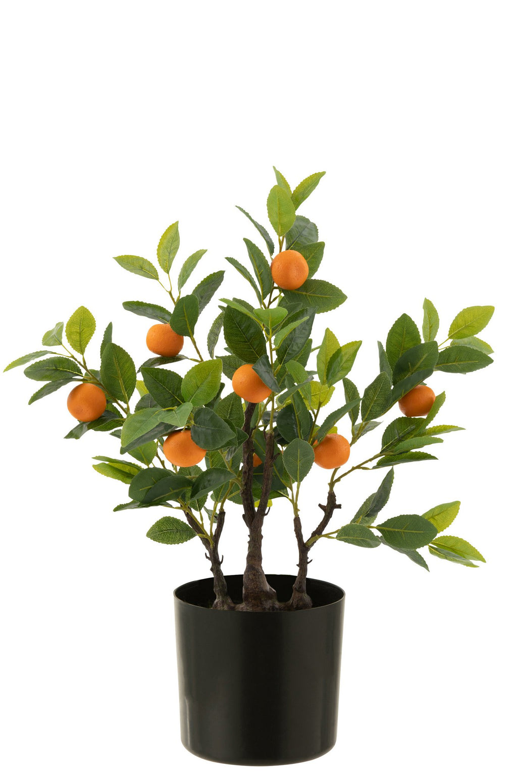 J-Line sinaasappelboom in pot - kunststof - oranje/groen - small