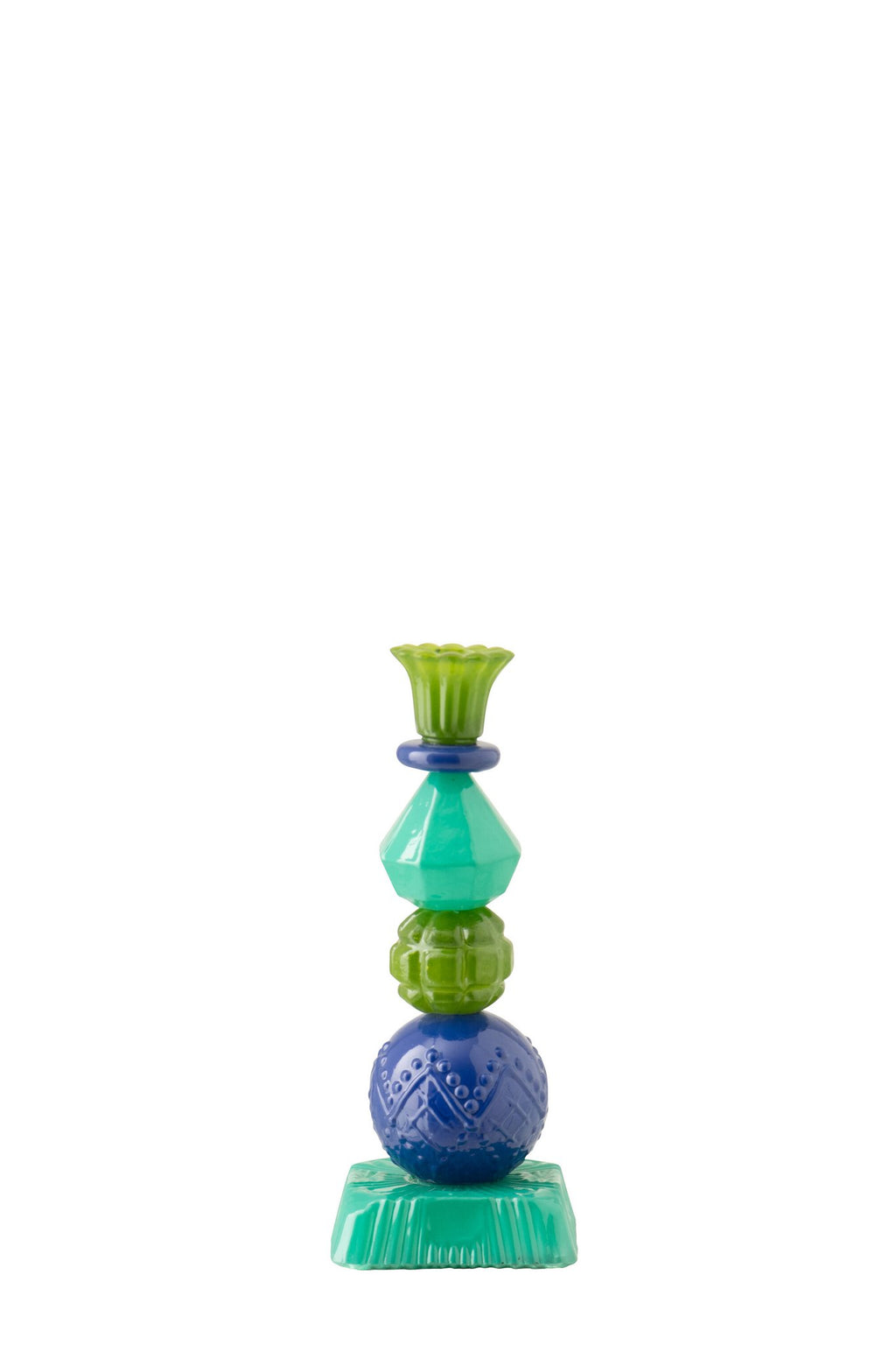 J-Line kaarshouder - glas - azuurblauw/blauw - S