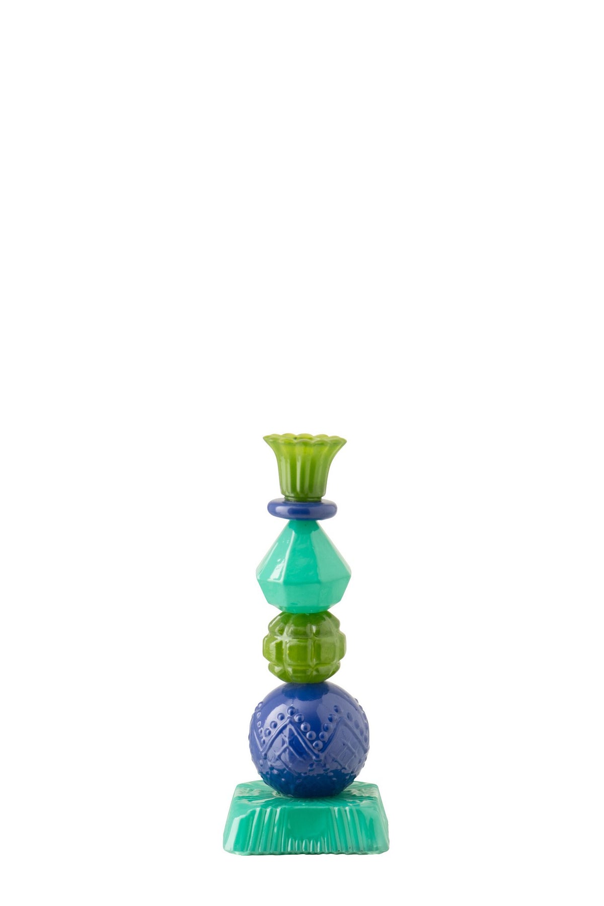 J-Line kaarshouder - glas - azuurblauw/blauw - S