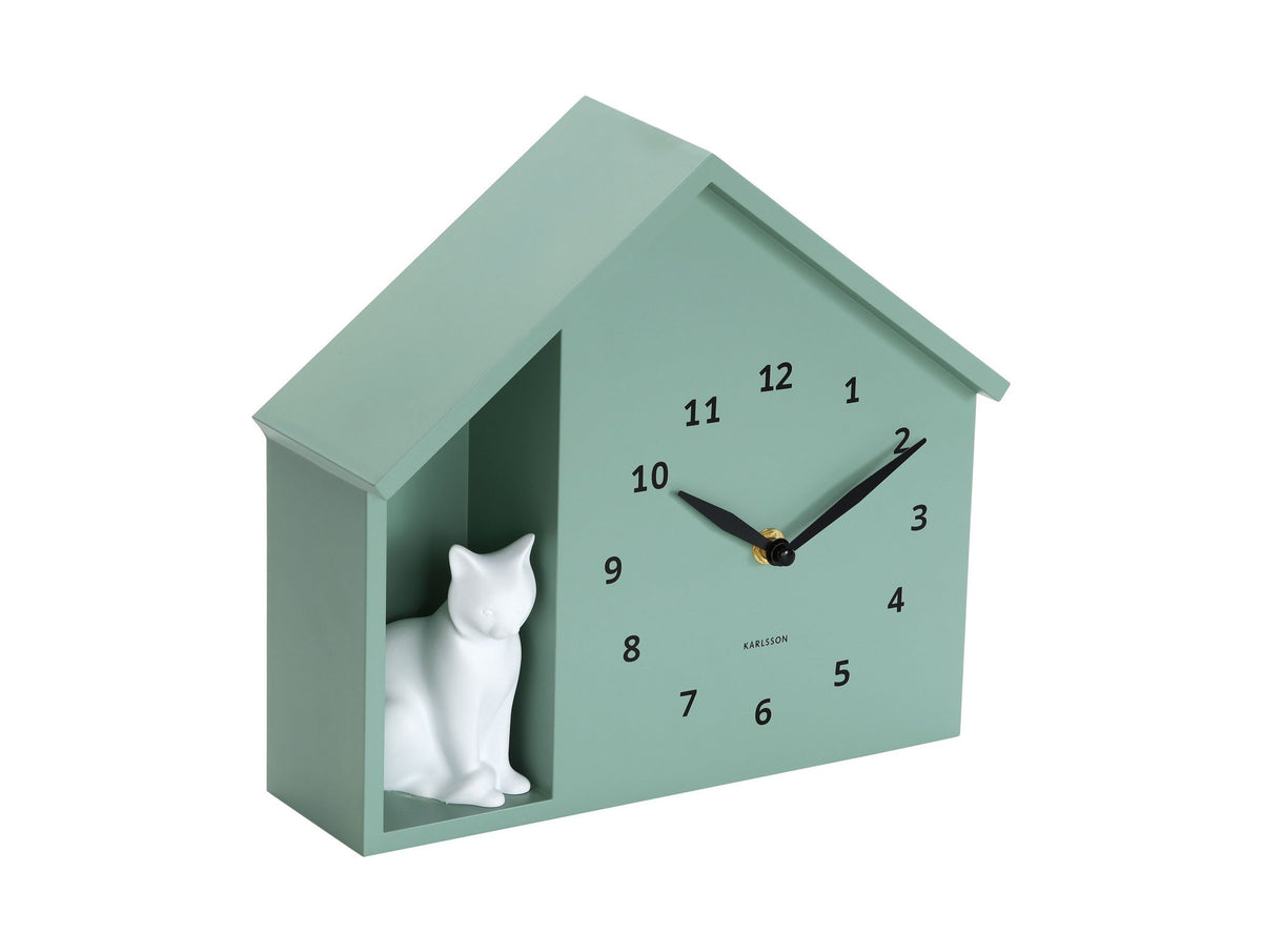 Wandklok Zittend Kat