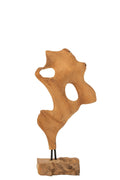J-Line Abstracte decoratie Kaya - teakhout - naturel