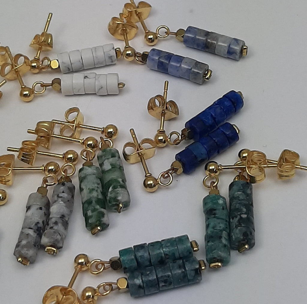 Oorknopjes met edelsteen cubes