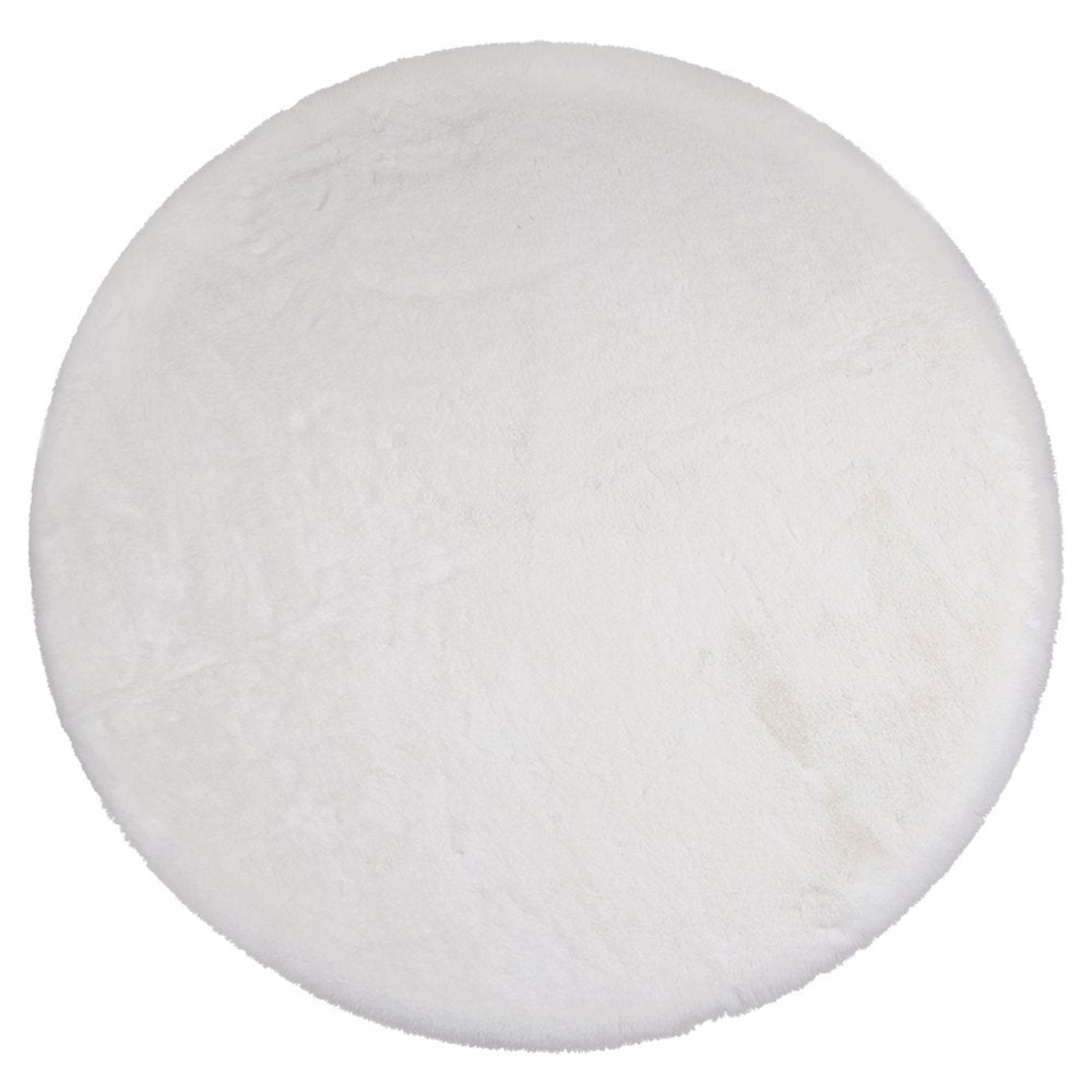 Vloerkleed teddy glad gebroken wit dia 120cm