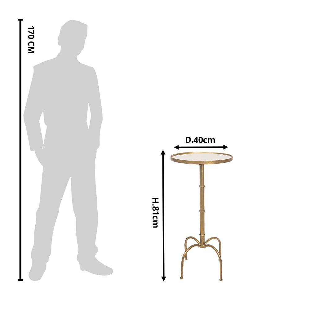 Bijzettafel Ø 40x81 cm Goudkleurig Metaal