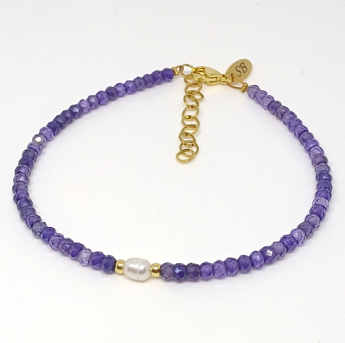 Zirkonia armband met zoetwaterparel
