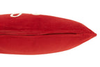 J-Line kussen Rechthoek Joyful - fluweel - rood/wit