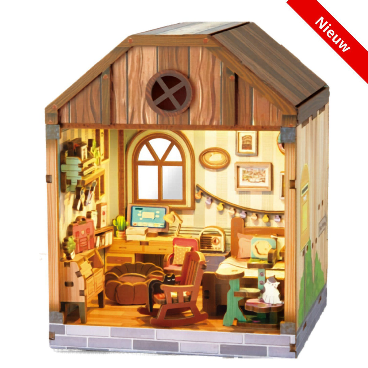 DIY Miniature Scene 3D Bedroom Slaapkamer met LED- verlichting- MDF