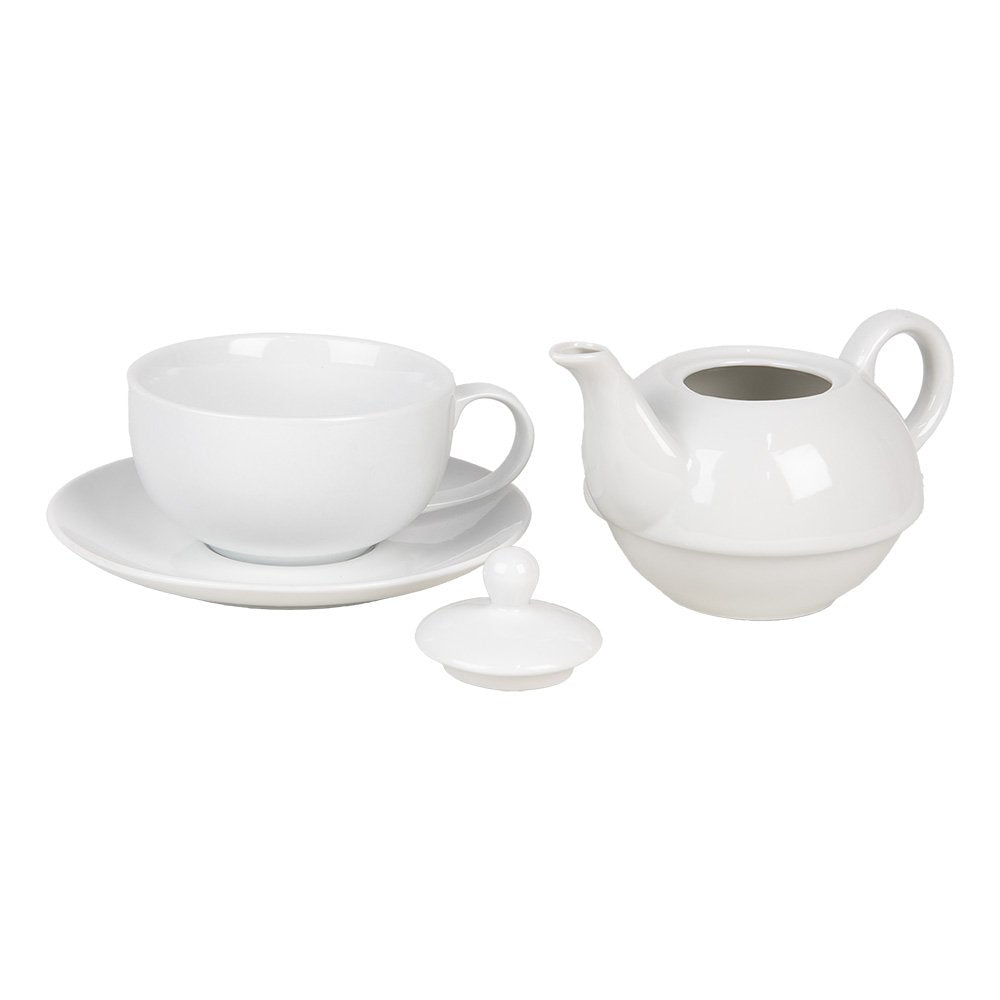 Tea for One 350 ml Wit Keramiek Theepot set