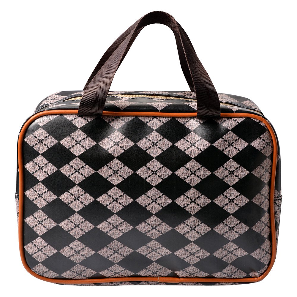 Toilettas Dames 24x9x19 cm Zwart Bruin Polyester Make-Up Tasje