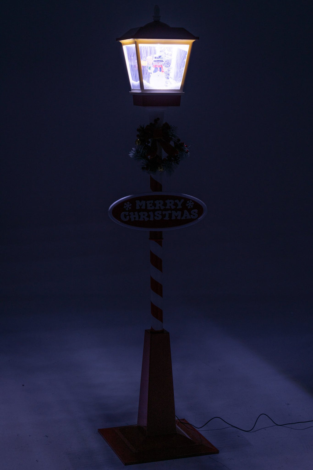 J-Line decoratie Straatlamp Sneeuw - kunstsof - rood/groen - LED